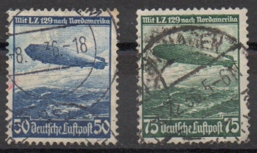 Michel Nr. 606X - 607X, Flugpostmarken gestempelt.